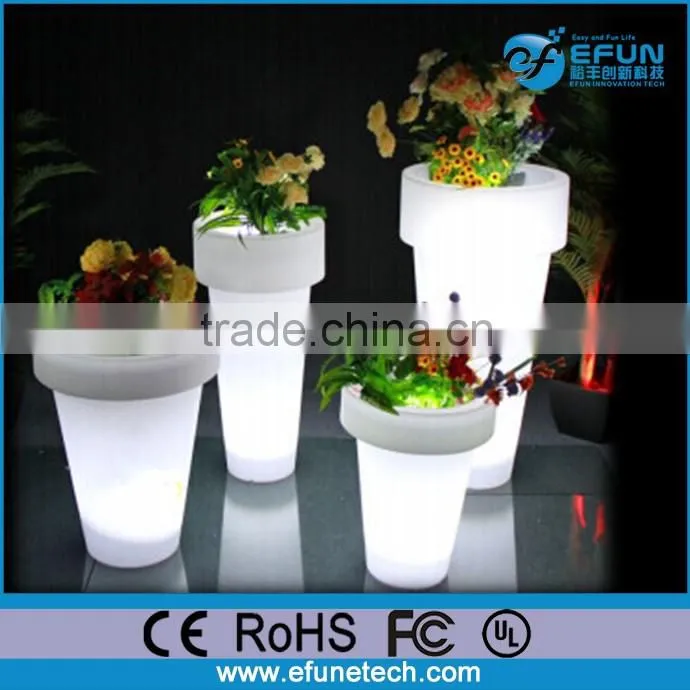 outdoor/indoor waterproof led color changing flower pot,decorative lights vase