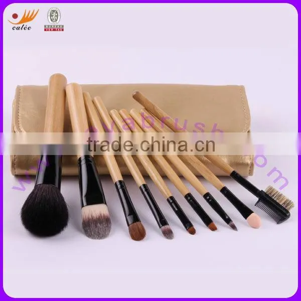 9 pcs Cosmetic Brush Set with Natural Hair and Synthetic Hair
