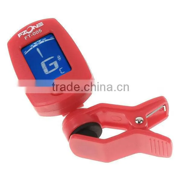 LCD Clip-on Guitar Tuner Electronic Digital Chromatic Bass Violin Ukulele Red