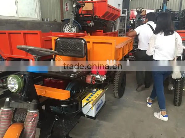Open body type Cargo Motorized Driving Type three wheel dumper tricycle
