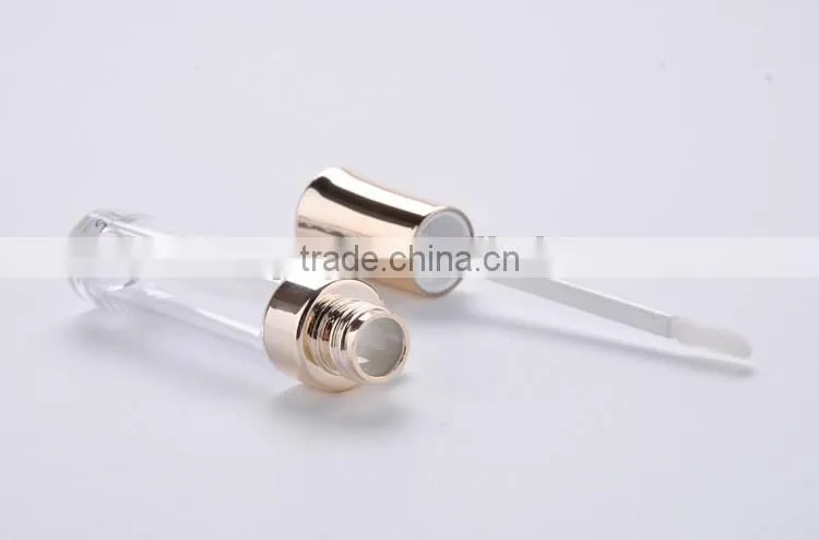 gold cap and collar lipgloss tube containers