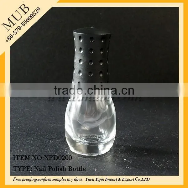 skull empty nail polish glass bottle with brushes Glass