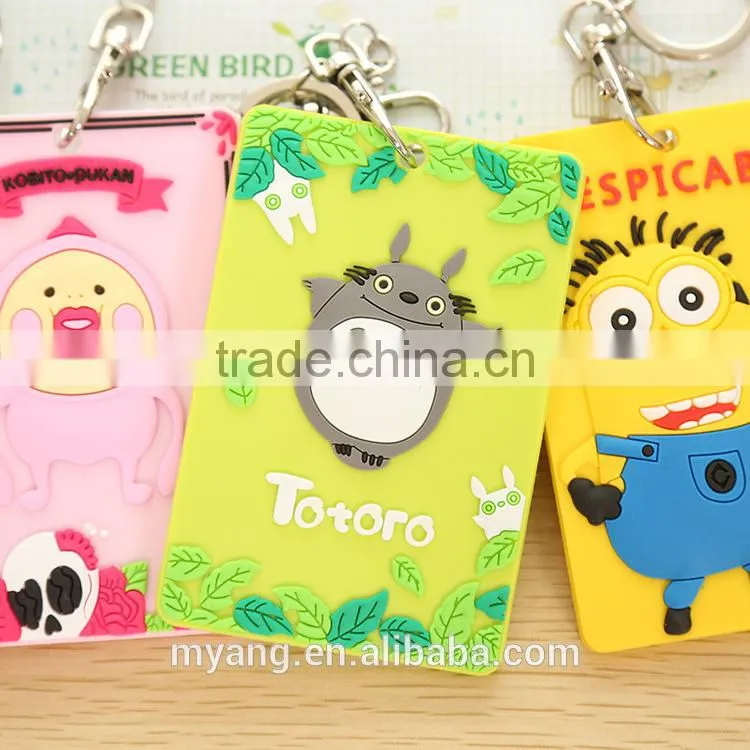 Promotional lovely Various cartoon Types Eco-friendly Soft Silicone Credit Card Holder