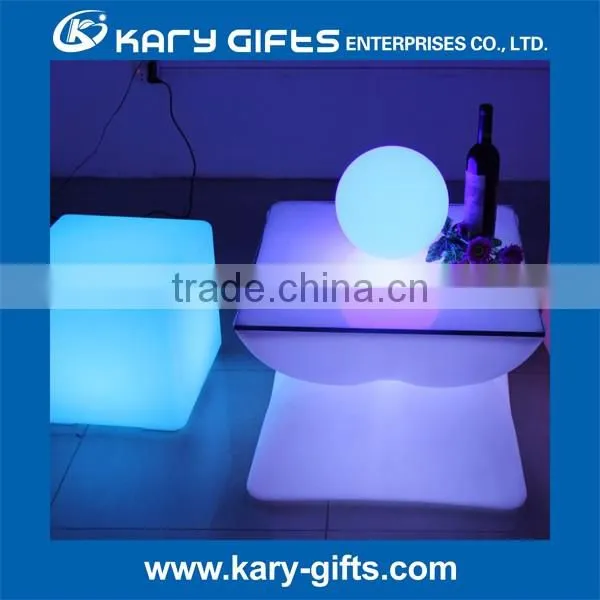 Stylish design led light up coffee bar table furniture with battery charge outdoor/indoor water/fireproof