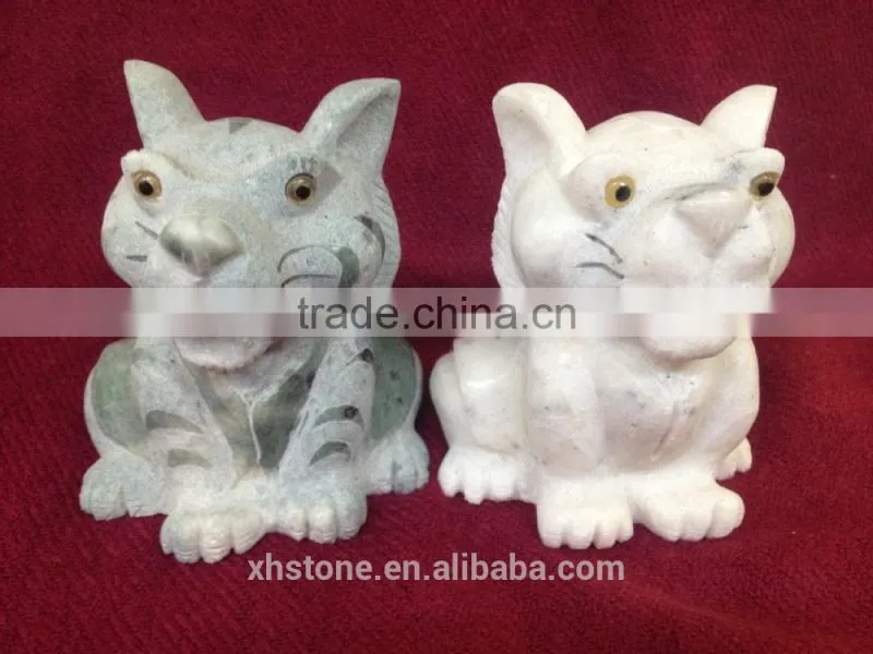 Little tiger stone craft with hand carving