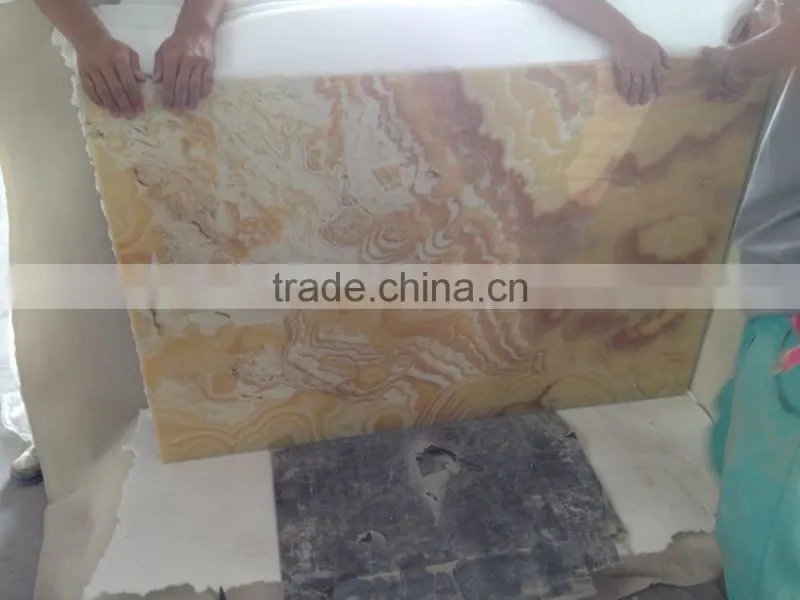 green onyx backlight with glass for wall panel bar top