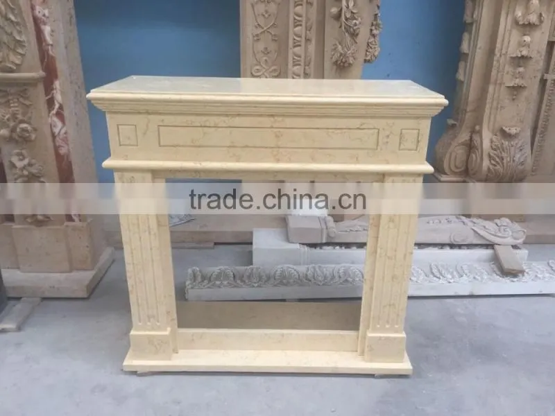 French style pillar carved marble fireplace mantel