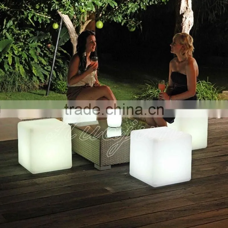 outdoor led stool/ glowing storage container/color chaning outdoor planter/light up cube/ led book shelf