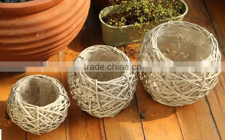 Garden decoration wicker plant basket plant pots basket