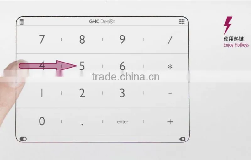 Ultra-Thin Smart Number Keypad For Macbook, Intelligent Touch Glass Keyboard, Thin Small Transparent Calulator Numberpad