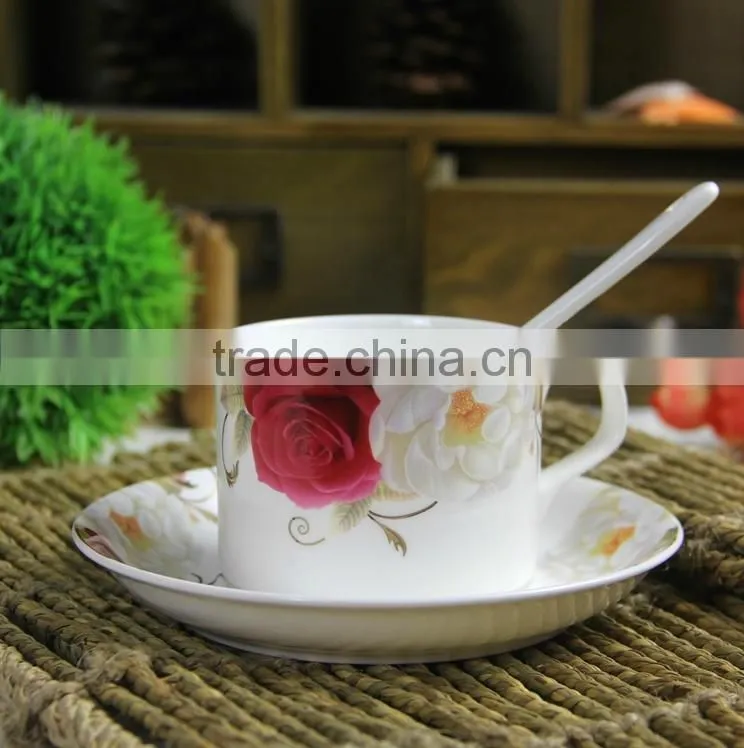 Tableware tea cup and saucer, custom printed tea cups and saucers