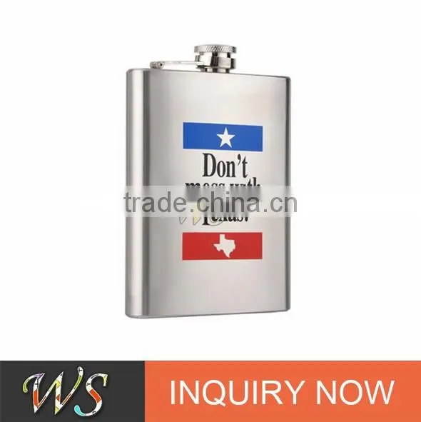 WSJJYY038 free sample of customized stainless steel hip flasks for men