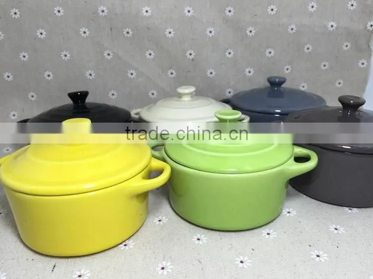 Stocked ceramic Soup pot Milk Pot bakeware bowl with handle