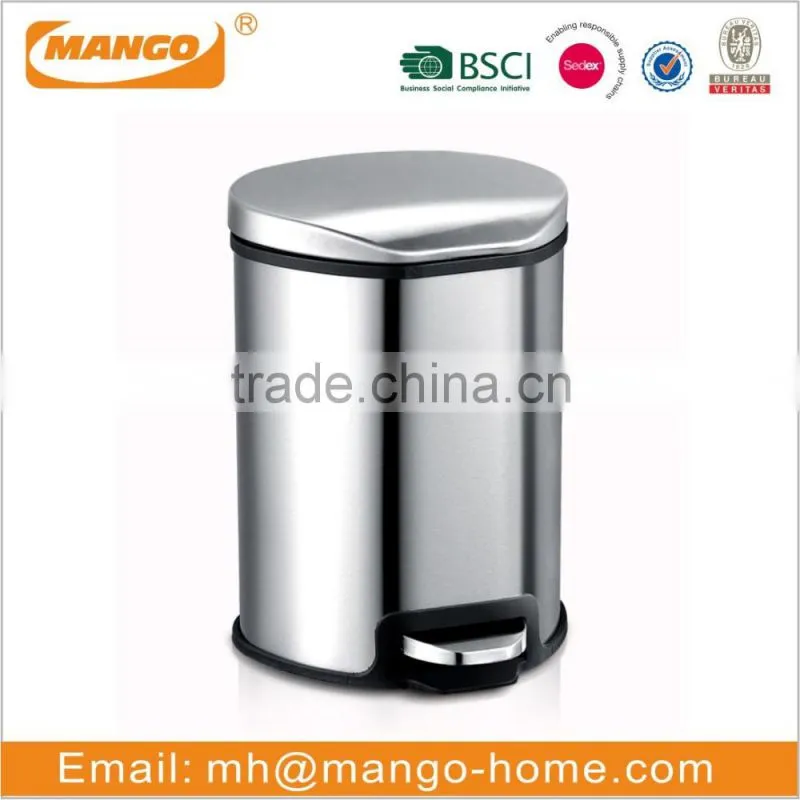 Household color coated soft close foot pedal trash bin