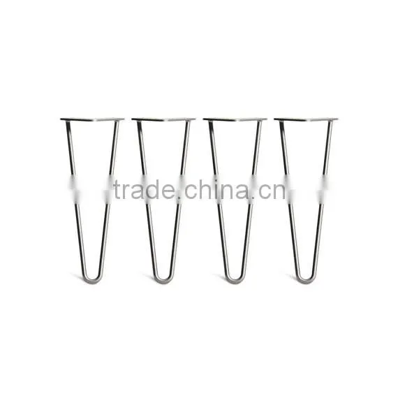 2 rod solid steel 14 inch Chrome plating metal hairpin cabinet leg