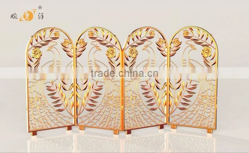 European restaurant bedroom carved hollow metal screen