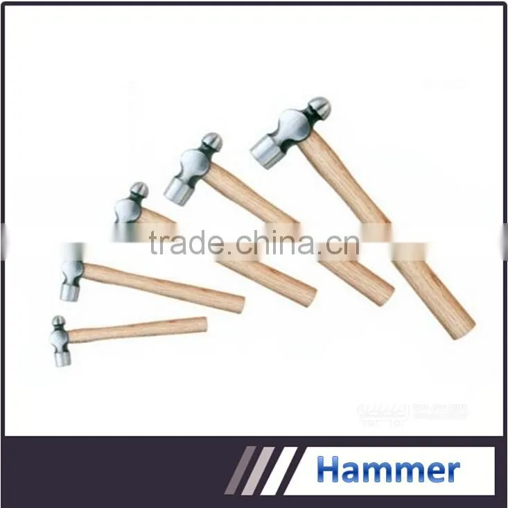 Tangshan hand tools ball peen hammer with wood & fiberglass handles