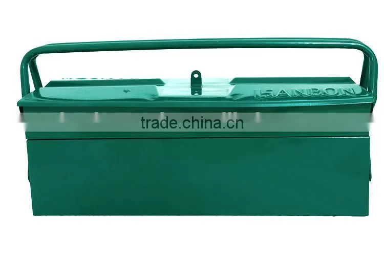 Double layers portable tool box with metal handle