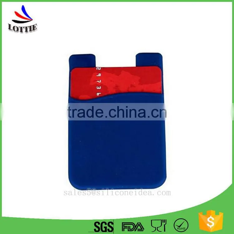 universal Silicone Smart Wallet Mobile Card Holder Durable Soft Silicone sticky mobile phone case card holder