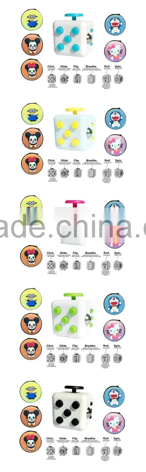 New package relieves anxiety toys fidget cube in storage bag