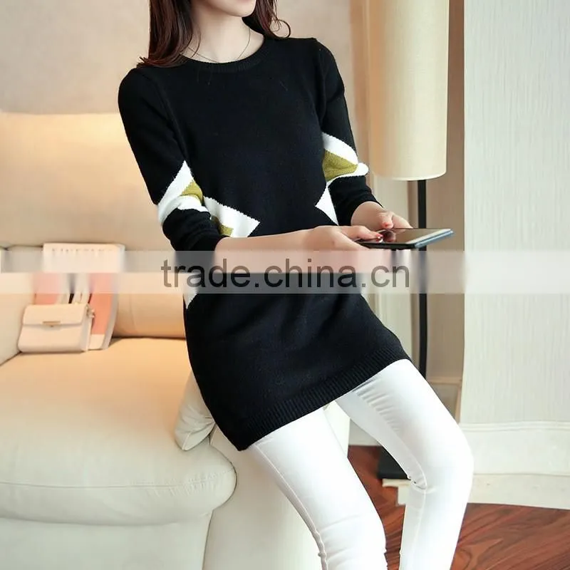 Latest sweater designs fashion long pullover sweater for woman