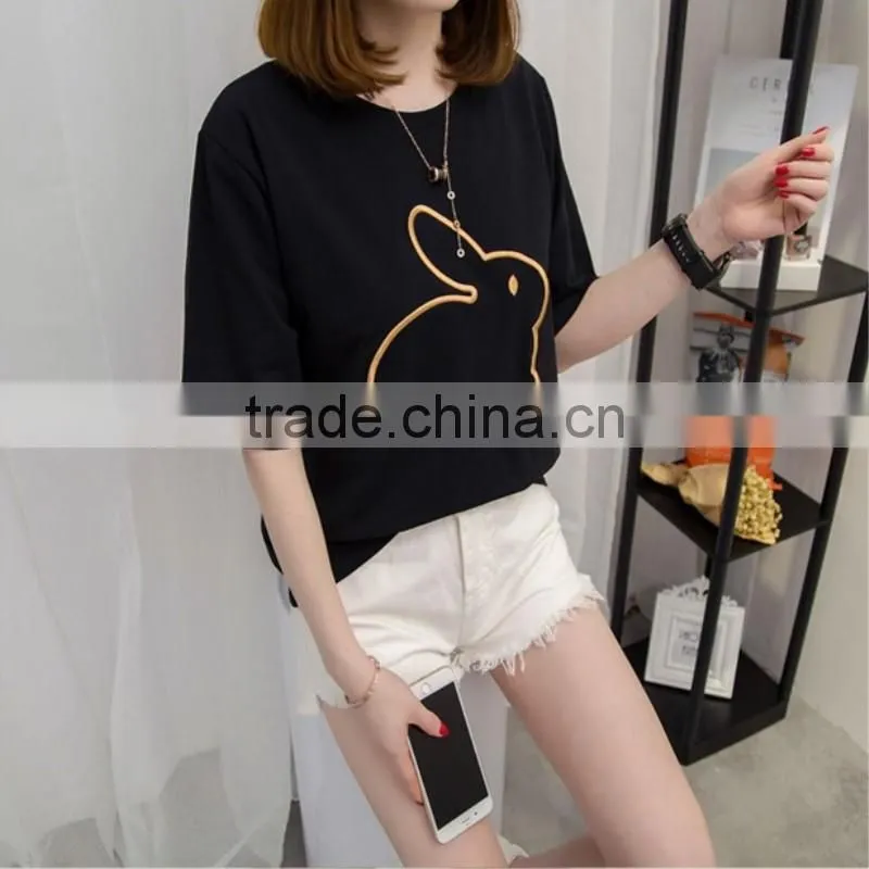 Women's Short Sleeve Letter Print T Shirts Custom Printing T Shirts