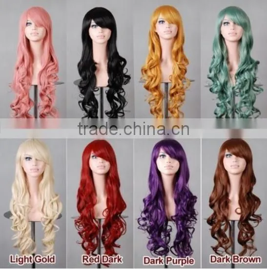 Colorful fashion Cosplay Wig Bob Style human Hair Wigs cheap party wigs
