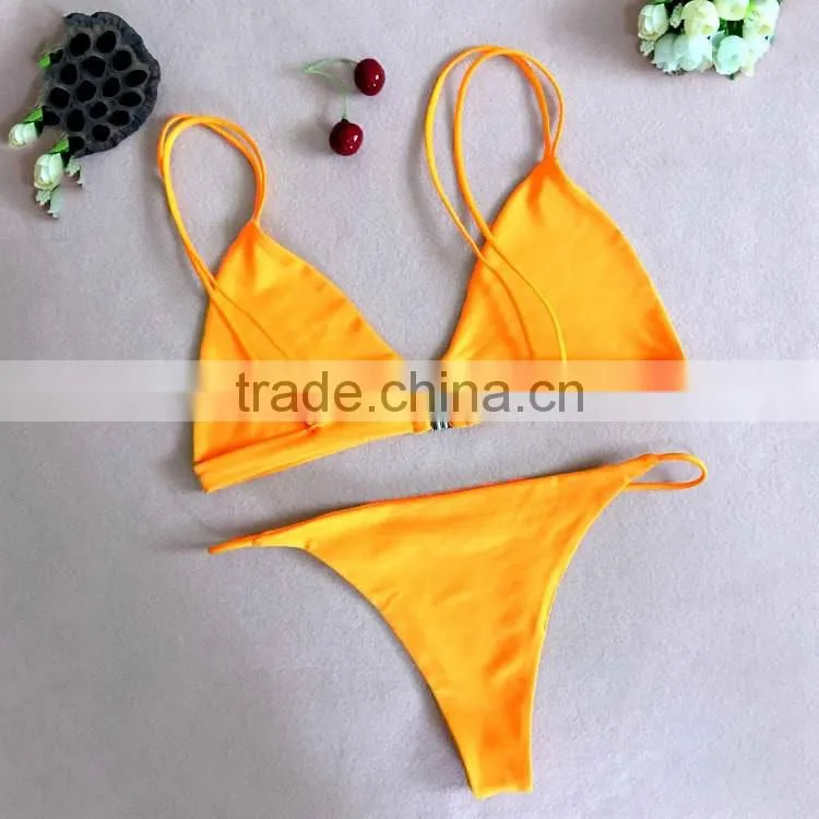 2016 new style 4 pure color fashion sexy girl bikini set