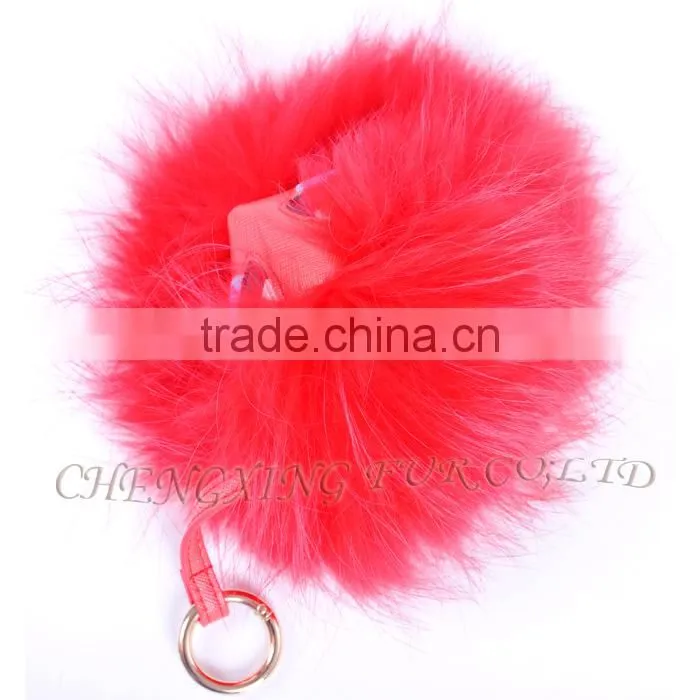 CX-R-48F New Arrival Fashion Fur Bag Charm Raccoon Fur Pom Keychain