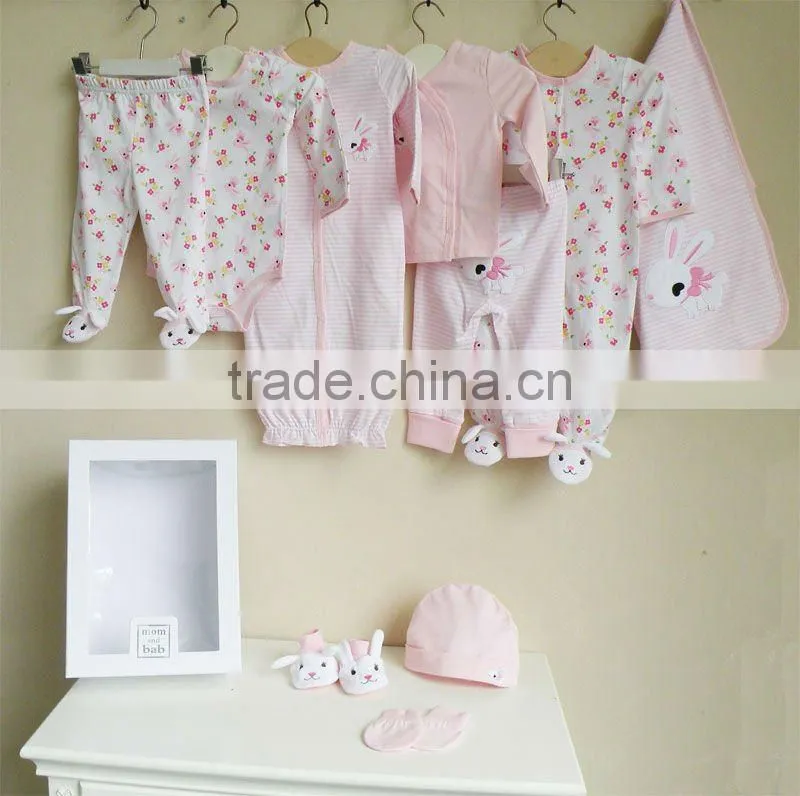 2012 Autumn mom and bab baby clothes 100% cotton embroidered 10in1 newborn gift box