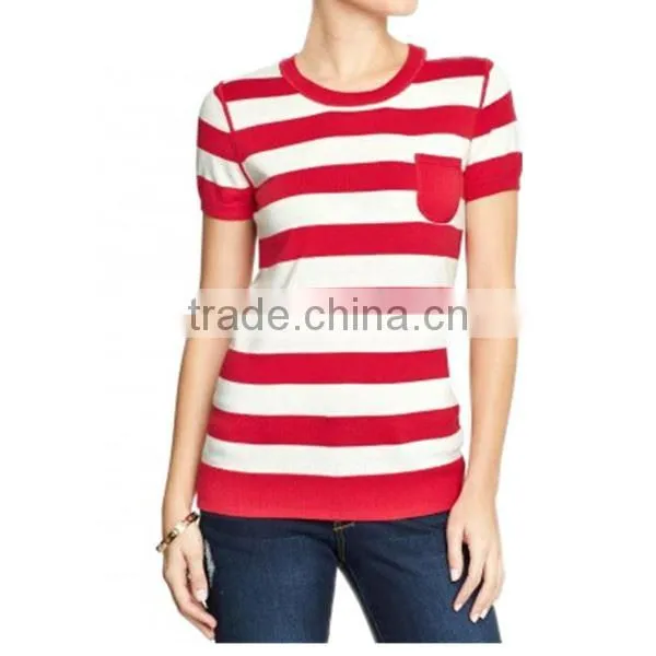2014 New fashion stripes cable needle loose sweater