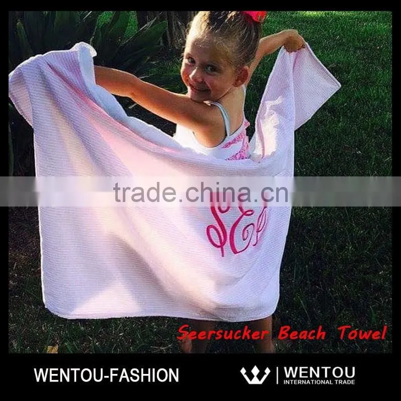 Wholesale Monogrammed Seersucker Kids Bath Towel