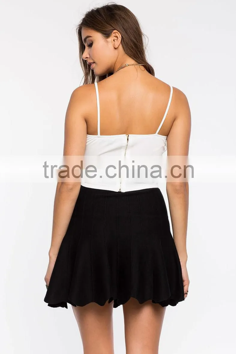 Wholesale high waist fitted bodice lates skirt design pictures flare skirt for women