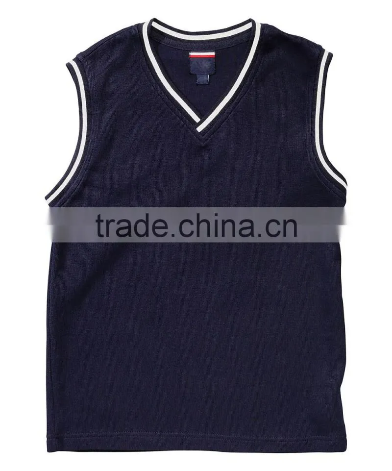 England style V neck sweater vest unifrom sleeveless sweater