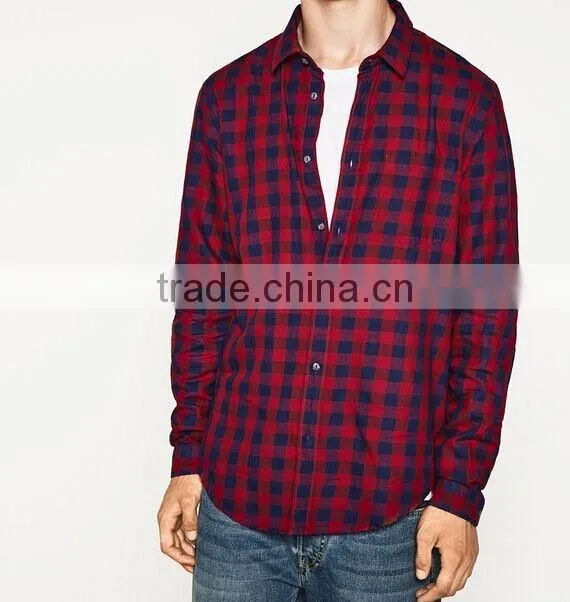 Thin section plaid shirt with short sleeves