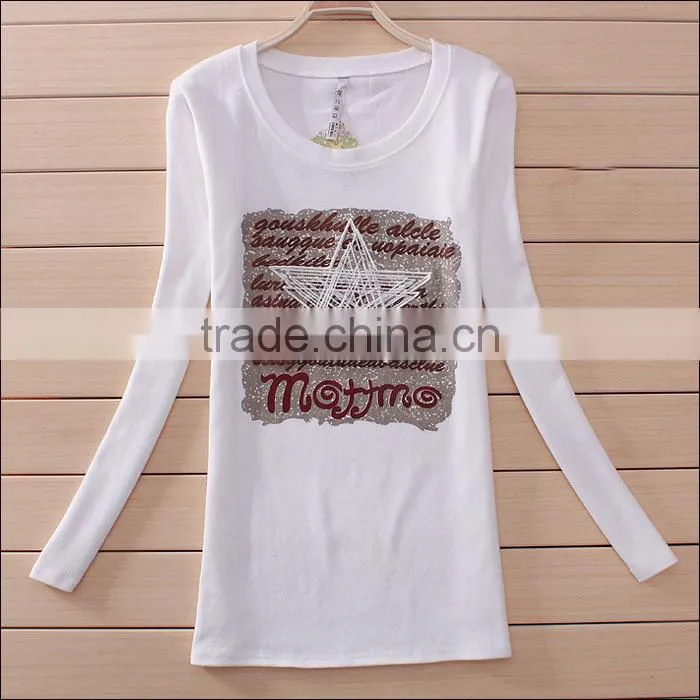 Custom long sleeve t shirt women 2017