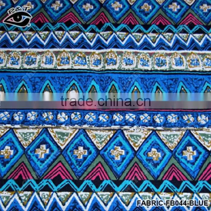 145CM Blue Printed Patterns Linen Fabric Wholesale Fabric