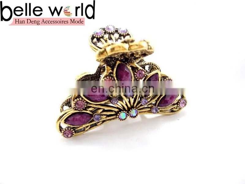 Fashion Europen Retro Large Metal Rhinestone Jewel Hair Claw Clip