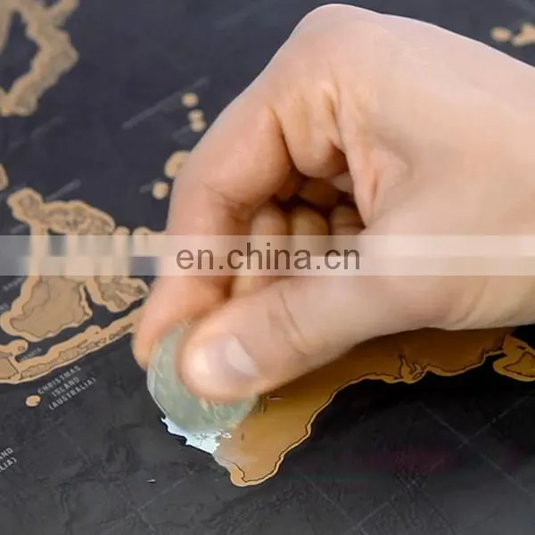 2017 travle wall world map mini scratch off foil layer coating poster
