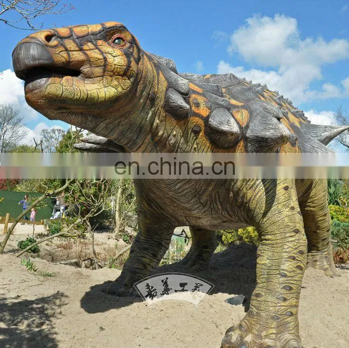 Lifelike Fiberglass Dinosaur Edmontonia Sculpture In Parks