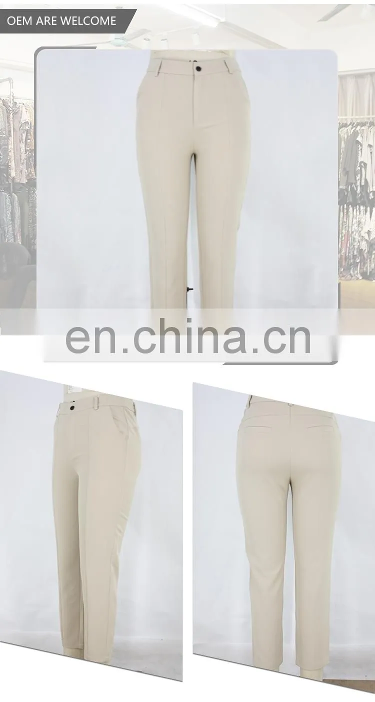 Low Price Casual Style Beige Color Women'S Spandex Long Pants