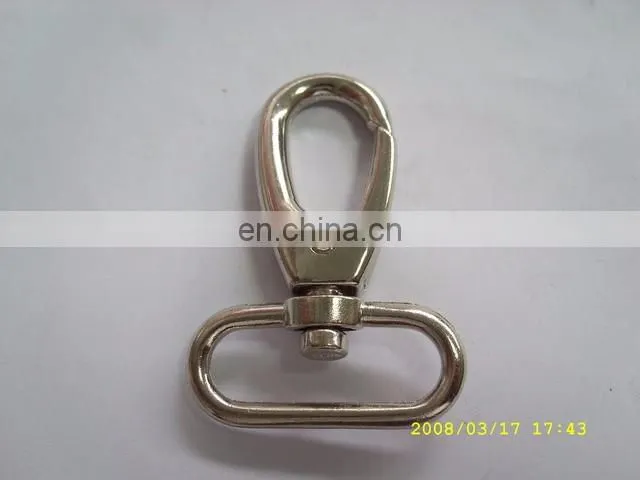 Manufacture supply metal swival eye snap hook metal lobster clasp for handbag purse