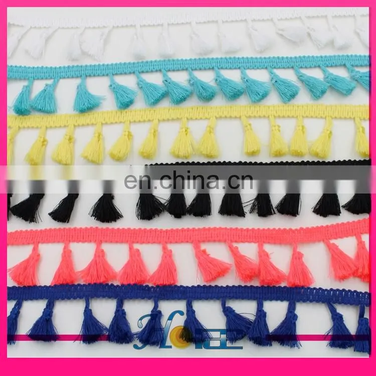 hea181 4cm width mop fringe trimming tassel fringe lace for decoration