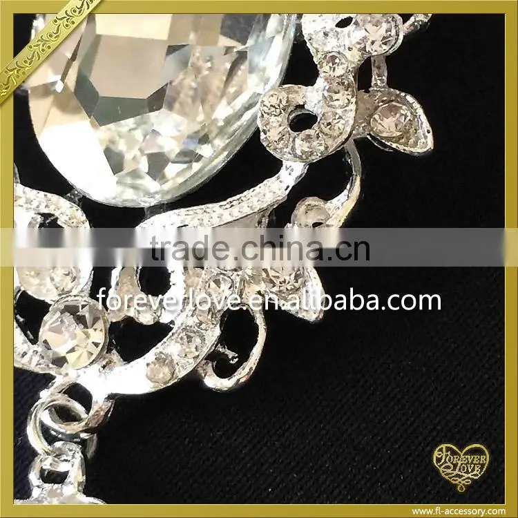 Fashion Female Pearl Pendant Brooch Crystal Brooches Pin FB025