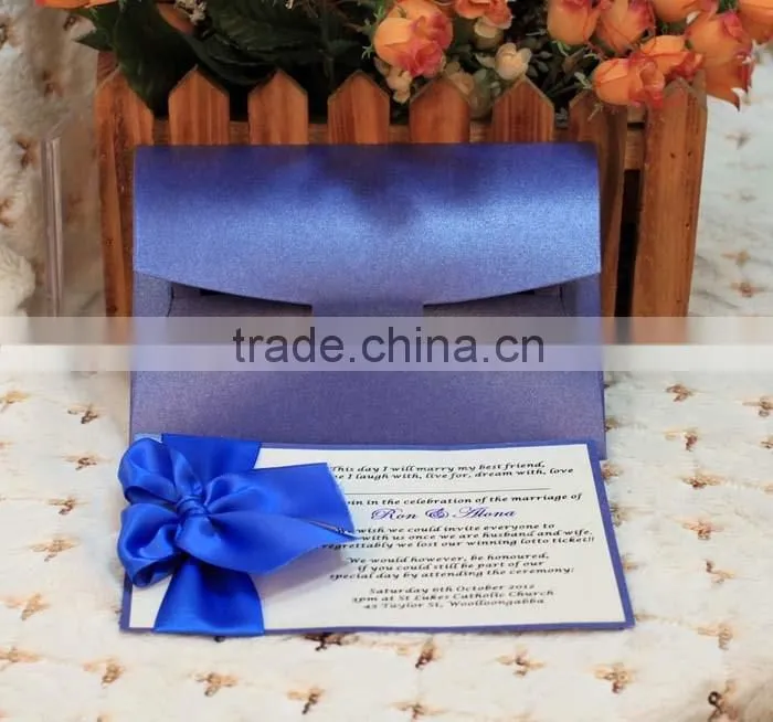 Ideal New Flower Flocking Elegant Luxurious Wedding Invitation Card