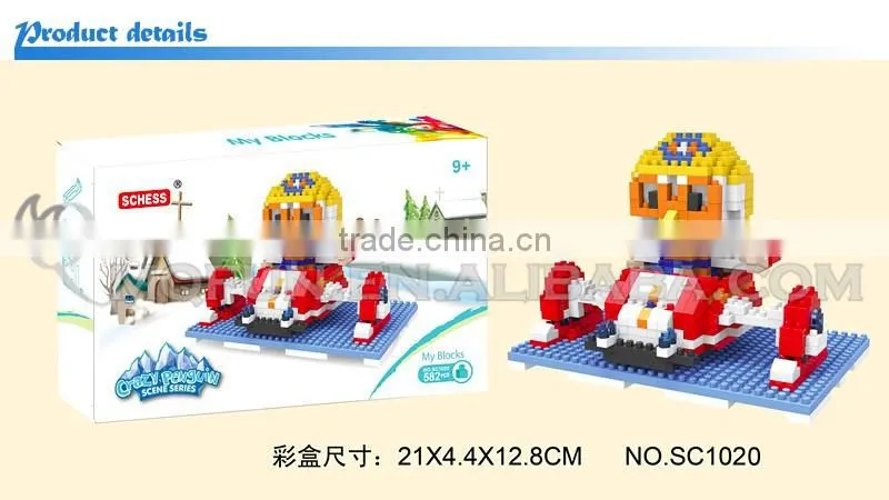 Mini Qute SC Kawaii American cartoon Pororo duck penguin diamond block plastic building block boys educational toy