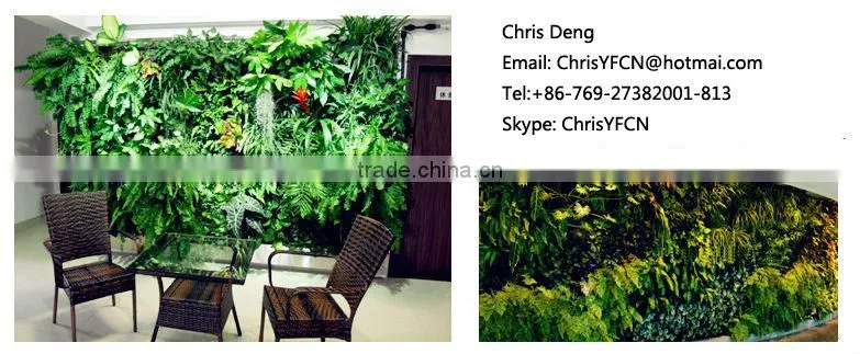 China professtional manufacturer make indoor imitated artificial green plants wall