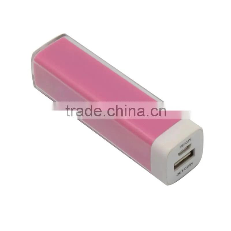 Portable lipstick power bank 2600mah promotion gift phone charger