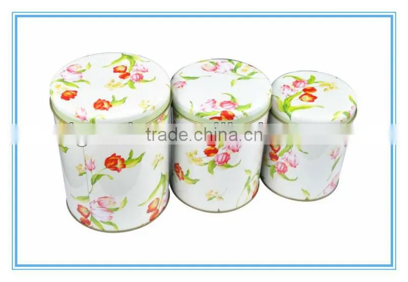 Dongguan wholesale round tea tin box set tin box set manufacturer