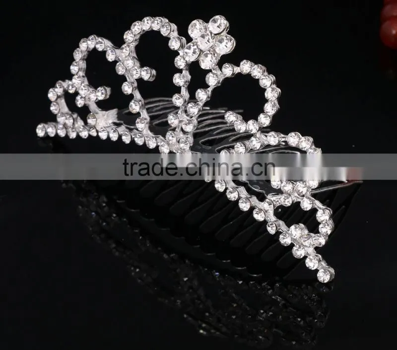 Elegant rhinestone and crystal beauty pageant crowns&tiaras small delica hair accessories